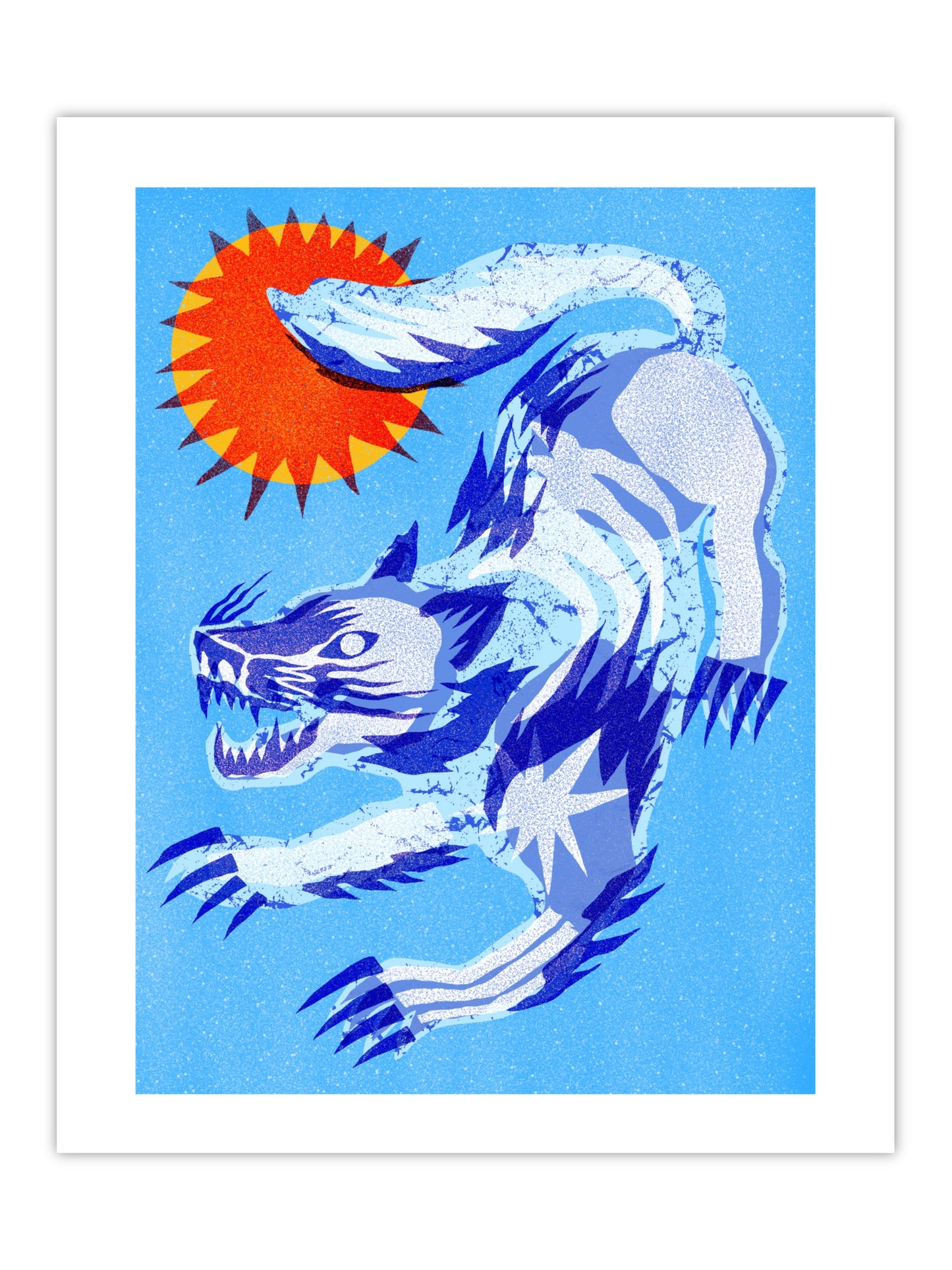 Blue Wolf Print