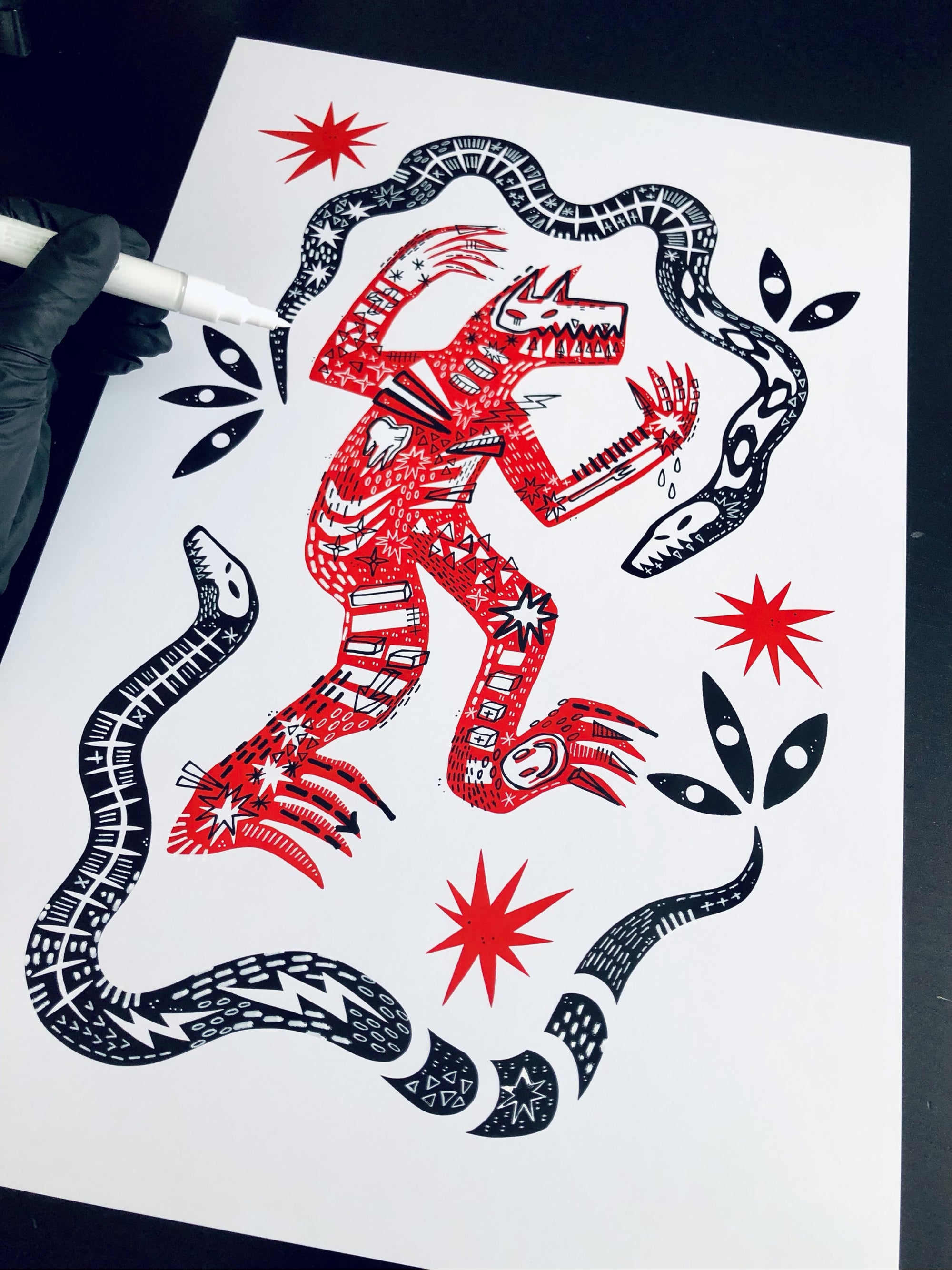 Thriving In Chaos Hand Embellished Poster [Limited]